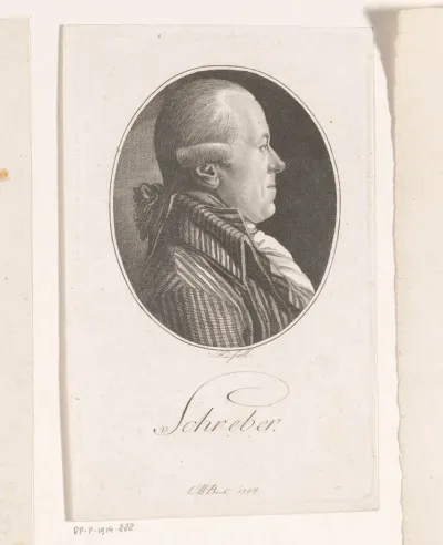 Portret van Johann Christian Daniel von Schreber