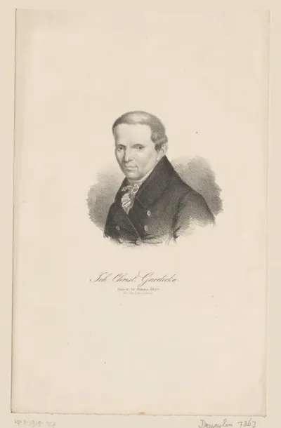 Portret van Johann Christian Gaedicke op 74-jarige leeftijd