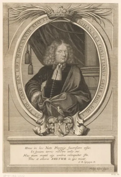 Portret van Johann Christian Geier op 22-jarige leeftijd