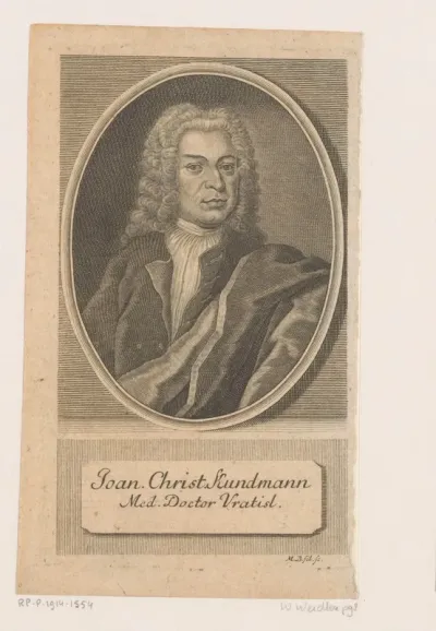 Portret van Johann Christian Kundmann