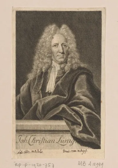 Portret van Johann Christian Lünig