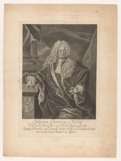 Portret van Johann Christian Nesen