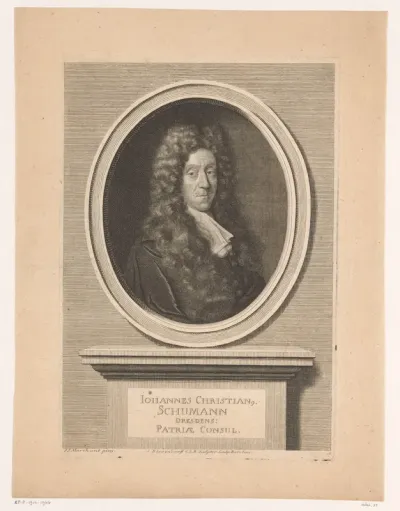 Portret van Johann Christian Schumann