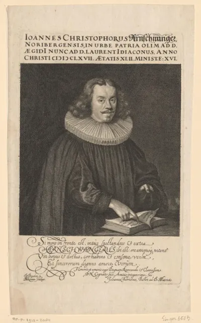 Portret van Johann Christoph Arnschwanger op 42-jarige leeftijd