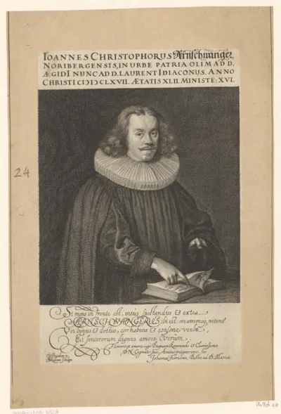 Portret van Johann Christoph Arnschwanger op 56-jarige leeftijd