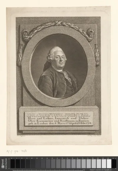 Portret van Johann Christoph Prentzel
