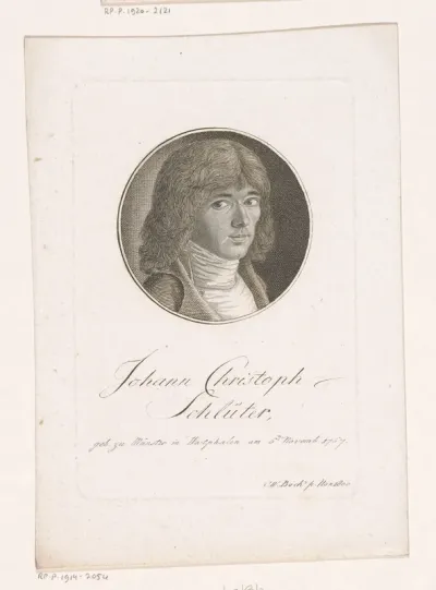 Portret van Johann Christoph Schlüter