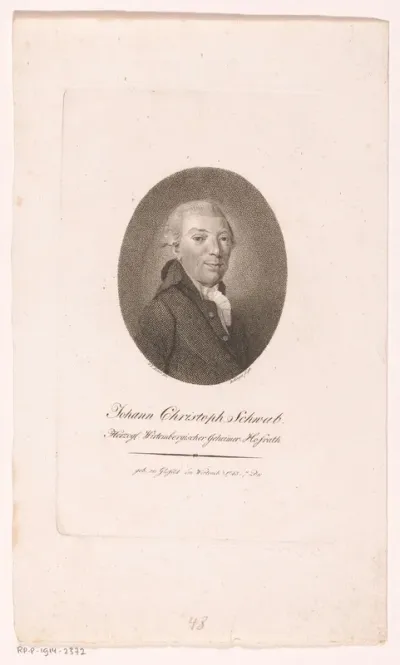 Portret van Johann Christoph Schwab