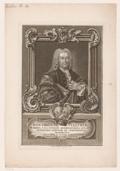 Portret van Johann Christoph Walther