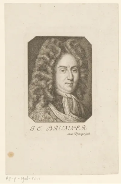 Portret van Johann Conrad Brunner