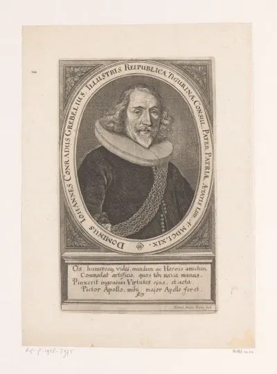 Portret van Johann Conrad Grebel