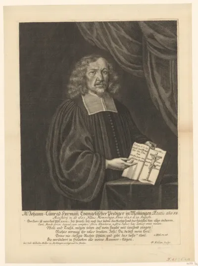 Portret van Johann Conrad Hermann op 58-jarige leeftijd