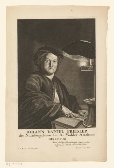 Portret van Johann Daniel Preissler