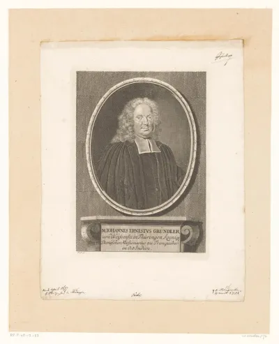Portret van Johann Ernst Gründler