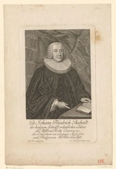Portret van Johann Friedrich Bahrdt