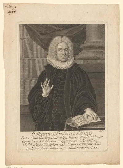 Portret van Johann Friedrich Burg