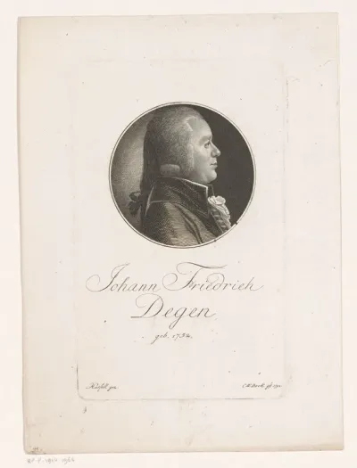 Portret van Johann Friedrich Degen