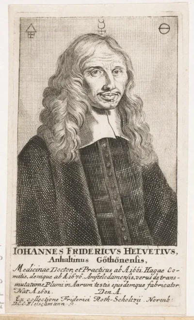Portret van Johann Friedrich Helvetius