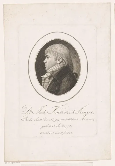 Portret van Johann Friedrich Junge
