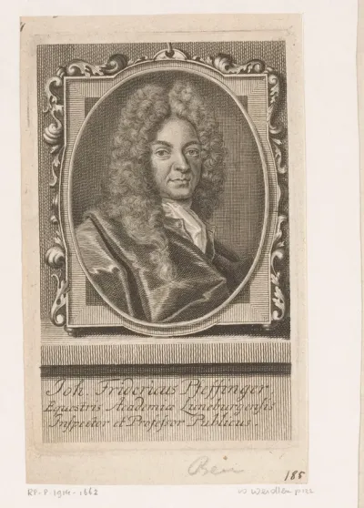 Portret van Johann Friedrich Pfeffinger