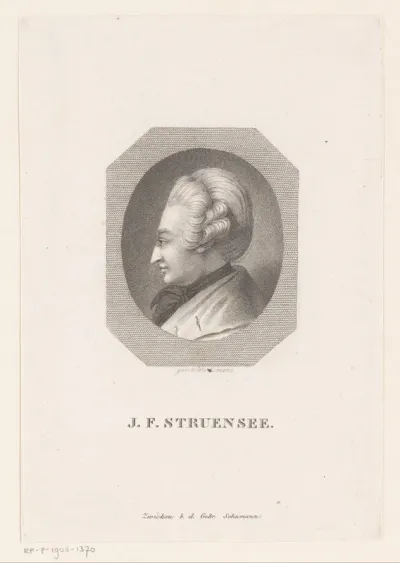 Portret van Johann Friedrich Struensee