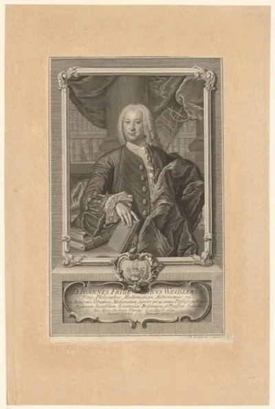 Portret van Johann Friedrich Weidler