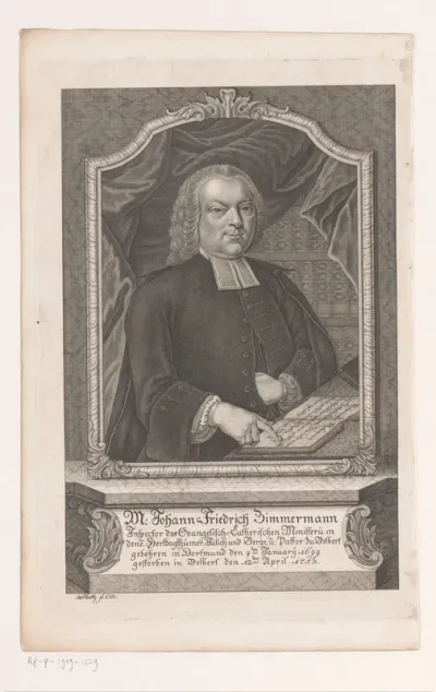 Portret van Johann Friedrich Zimmermann