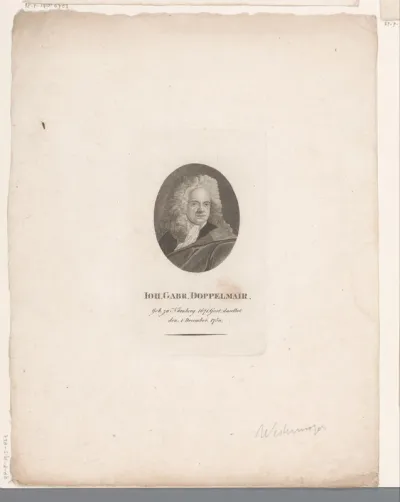 Portret van Johann Gabriel Doppelmayr