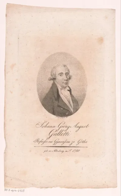 Portret van Johann Georg August Galletti