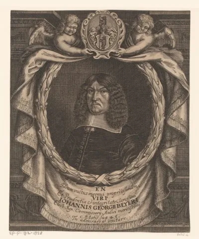 Portret van Johann Georg Beyer op 45-jarige leeftijd