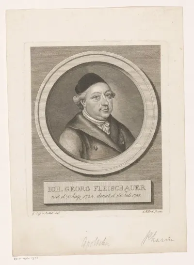 Portret van Johann Georg Fleischauer