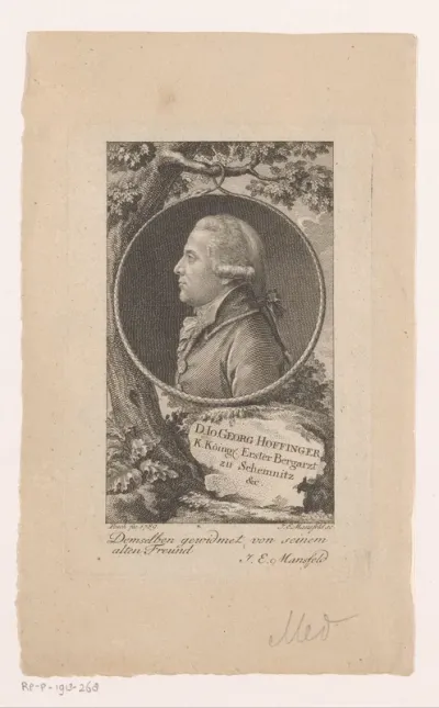 Portret van Johann Georg Hoffinger