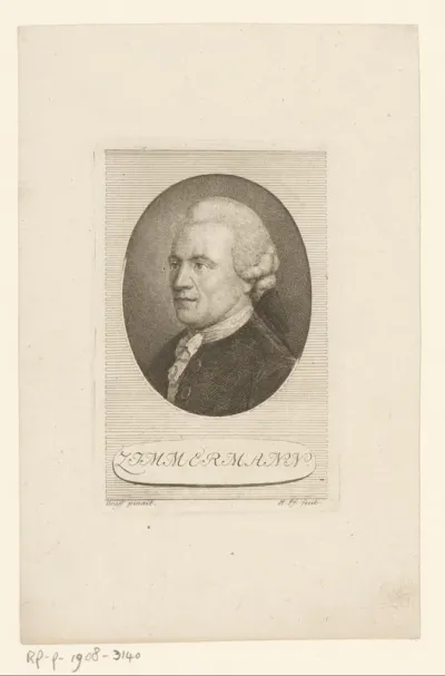 Portret van Johann Georg, ridder van Zimmermann