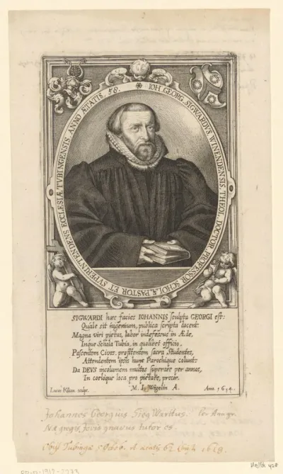 Portret van Johann Georg Sigwart op 58-jarige leeftijd