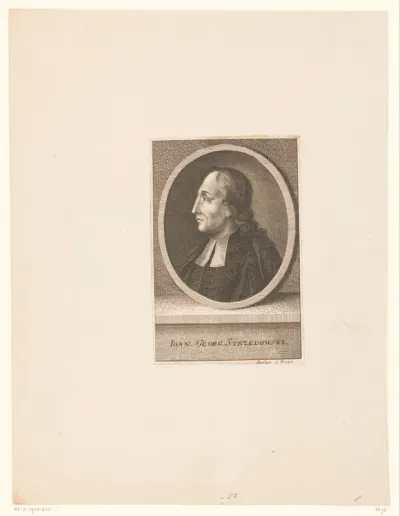Portret van Johann Georg Strzedowsky