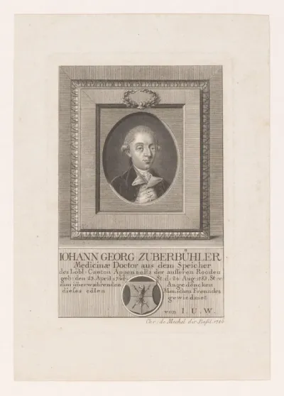 Portret van Johann Georg Zuberbühler
