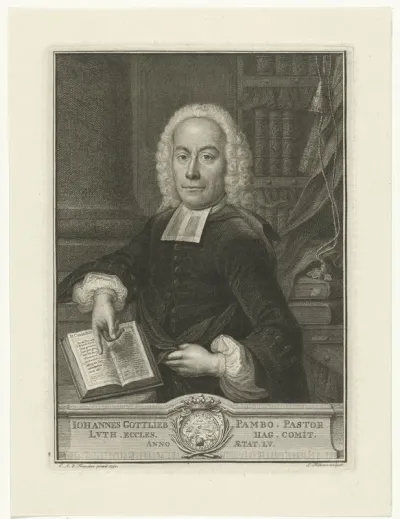 Portret van Johann Gotlieb Pambo op 55-jarige leeftijd
