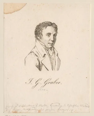 Portret van Johann Gottfried Gruber