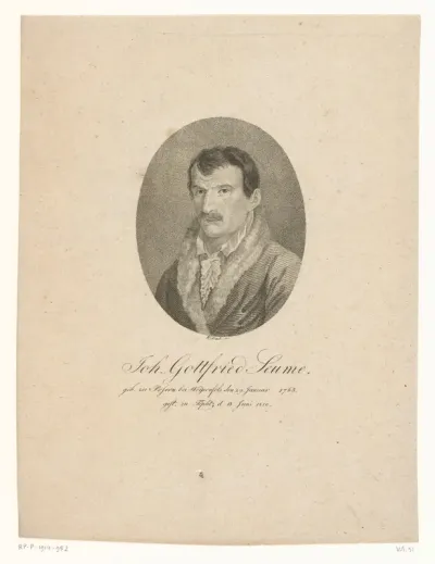 Portret van Johann Gottfried Seume