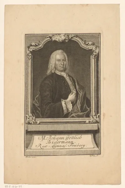 Portret van Johann Gottlieb Biedermann