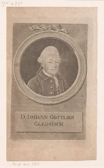 Portret van Johann Gottlieb Gleditsch