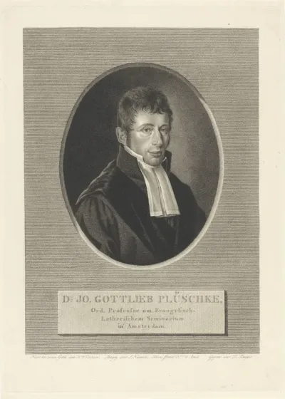 Portret van Johann Gottlieb Plüschke