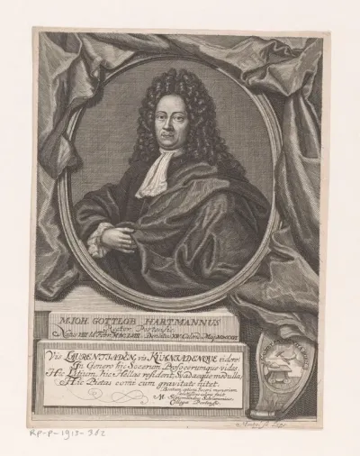 Portret van Johann Gottlob Hartmann