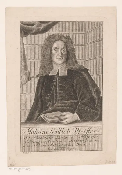 Portret van Johann Gottlob Pfeiffer