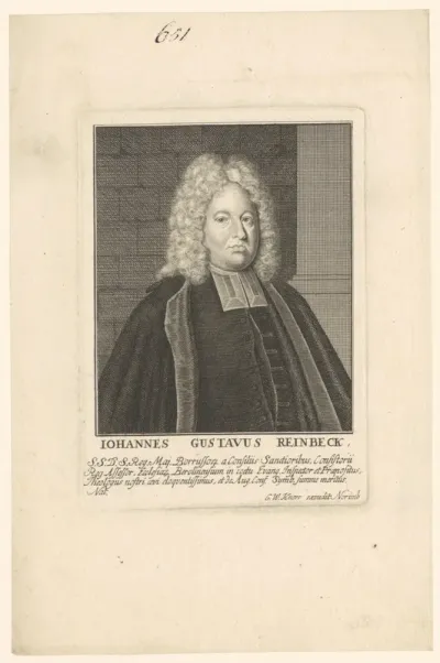 Portret van Johann Gustav Reinbeck