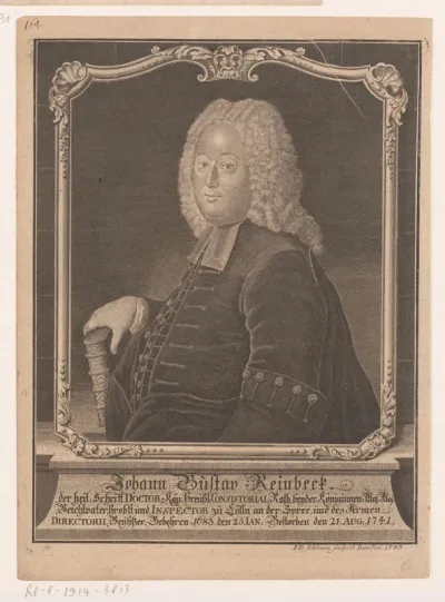 Portret van Johann Gustav Reinbeck