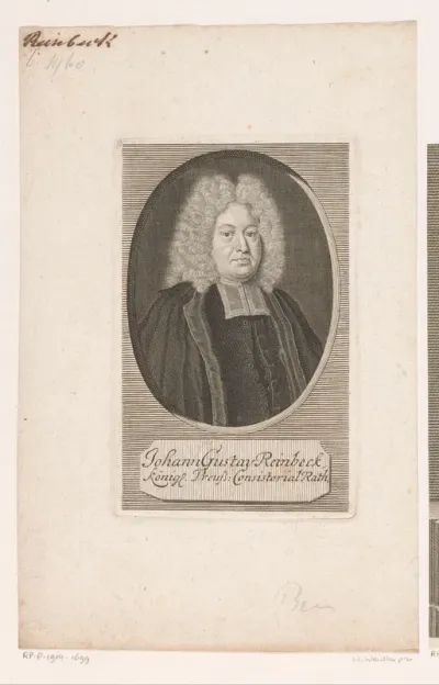Portret van Johann Gustav Reinbeck