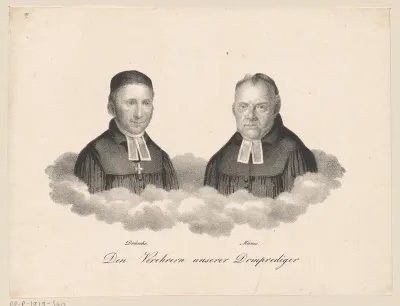 Portret van Johann Heinrich Bernhard Dräseke en portret van Matthias Mäuß
