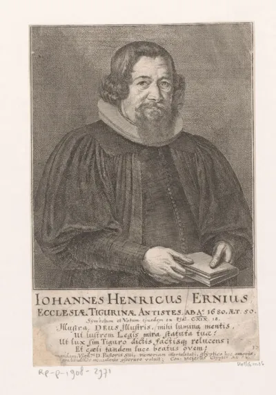 Portret van Johann Heinrich Erni