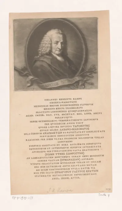 Portret van Johann Heinrich Hampe